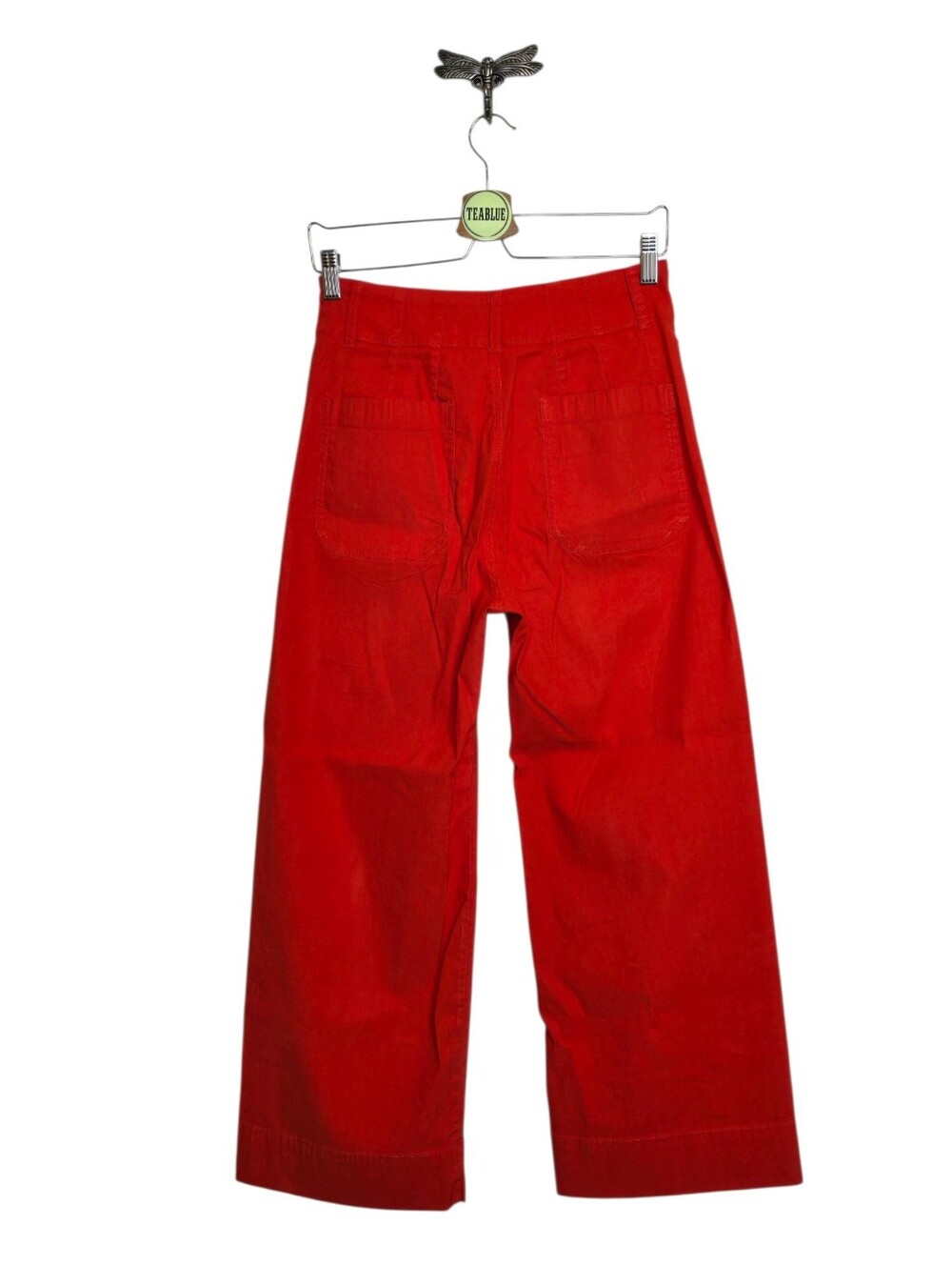 Anthropologie Maeve The Colette Wide Leg Pants Orange 27 Magic Fabric Crop - Picture 3 of 14